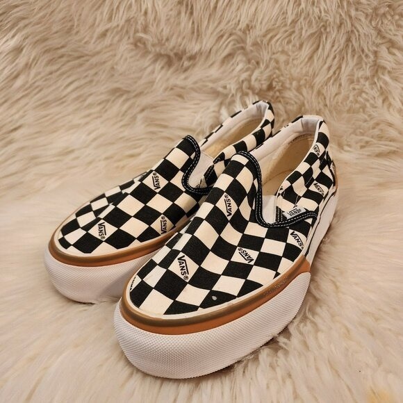 VANS Era Stacked Checkerboard Slip On Canvas Shoes - Picture 3 of 6